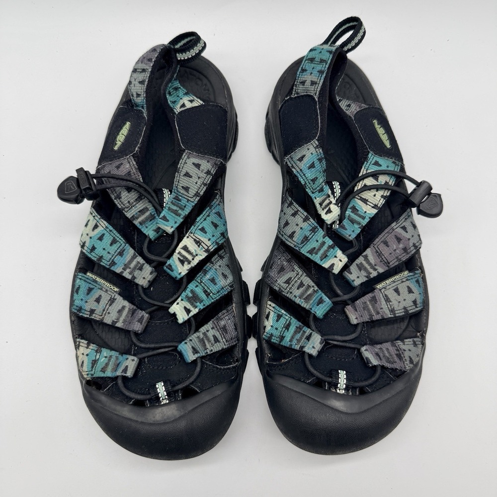 Keen Mens Size 8.5 Black Green Newport Retro Waterproof Hiking Sandals Geo